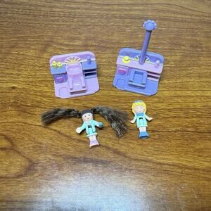 Polly Pocket 1995 Vintage Lot Comb 'n Curl Salon Bluebird